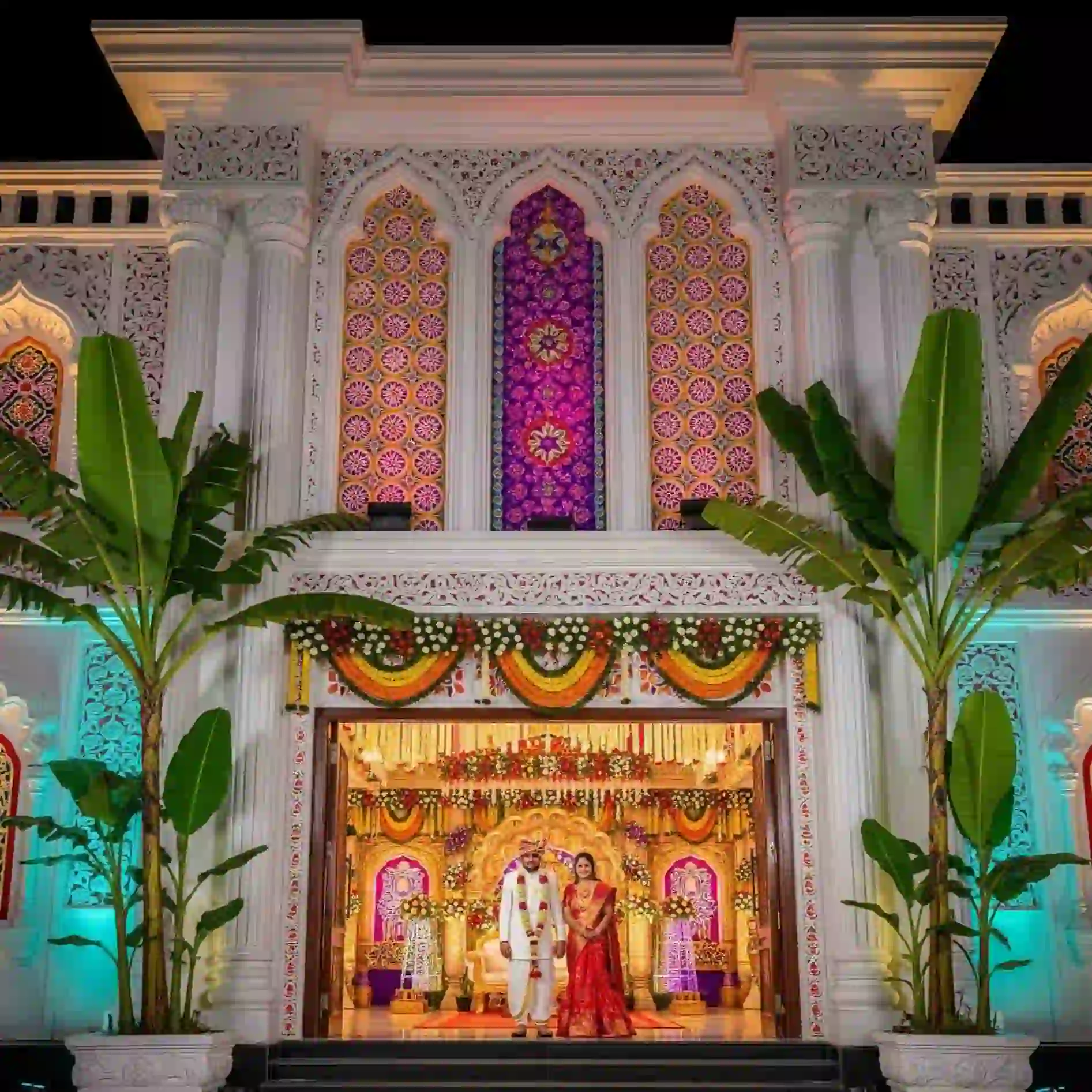 Marriage hall decorated for a wedding