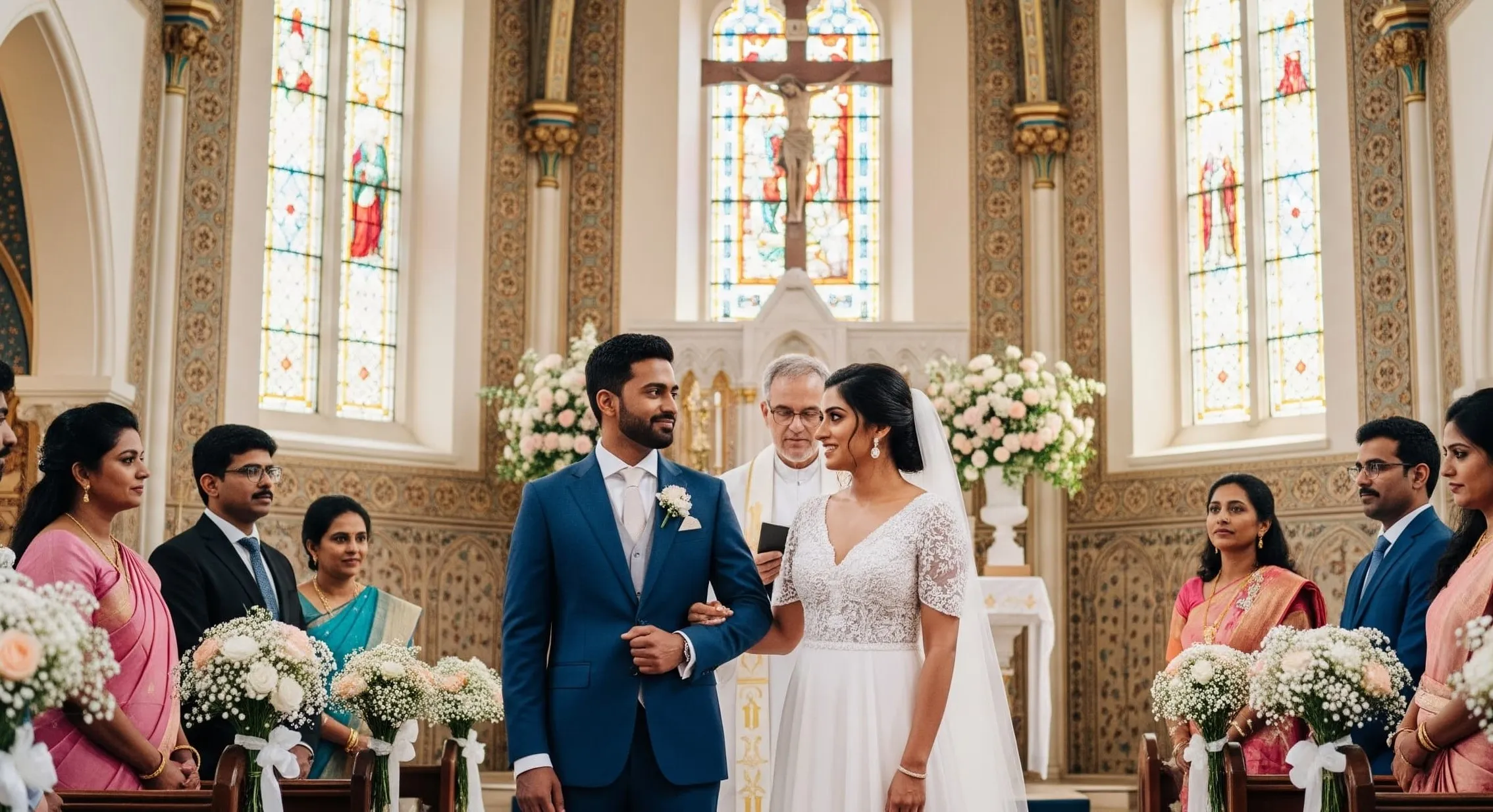 Elegant wedding venue with traditional decorations